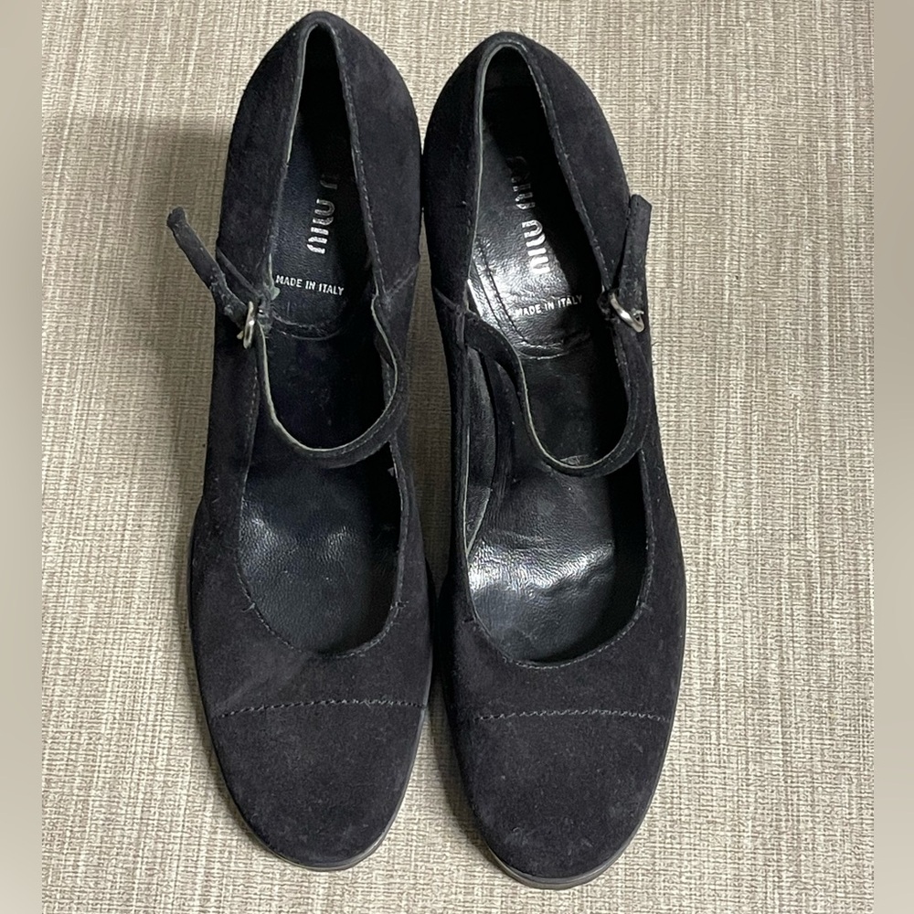 Miu Miu Black Suede Heels